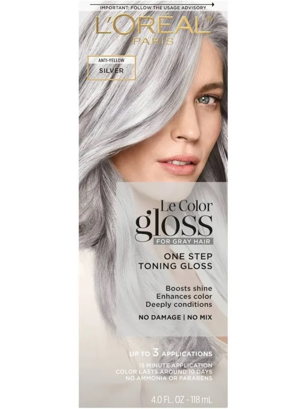 L'Oreal Le Color Gloss One Step Toning Gloss - Silver Gray